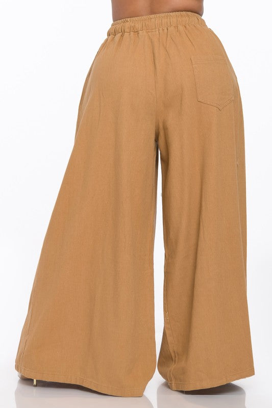 All Wide Leg Elastic Jean (Camel)