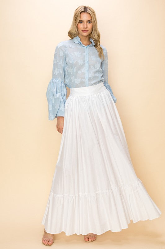 Big Flare Pocket Skirt (White)