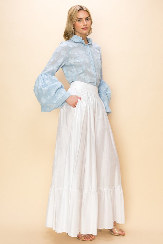 Big Flare Pocket Skirt (White)