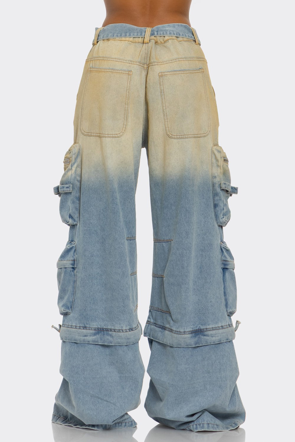 Utility Luxe Two Tone Cargo  Jeans