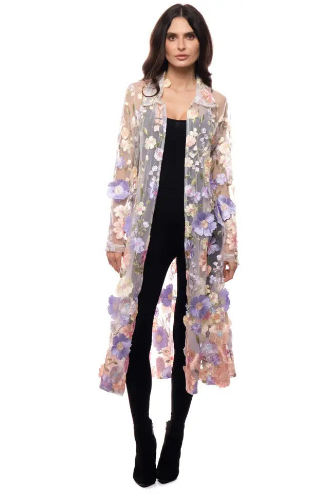 Floral Whisper Sheer Duster