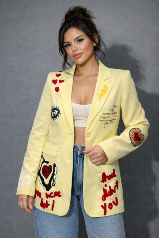 Express Yourself Lapel Blazer (Pink)