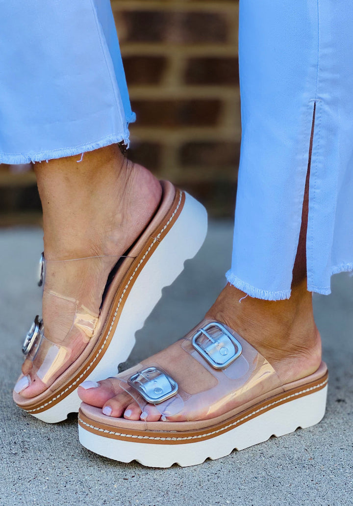 Platform Vinyl Clear Sandal-Surfs Up