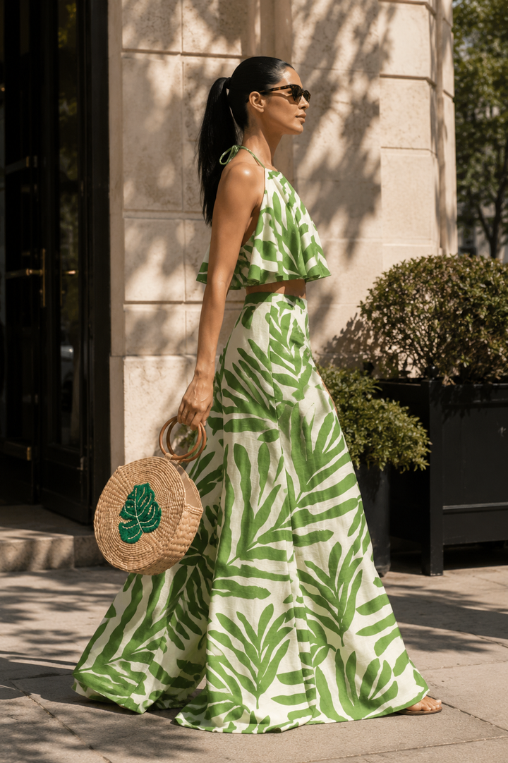 Palm Paradise Palazzo Pants Set