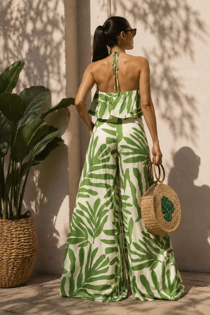 Palm Paradise Palazzo Pants Set