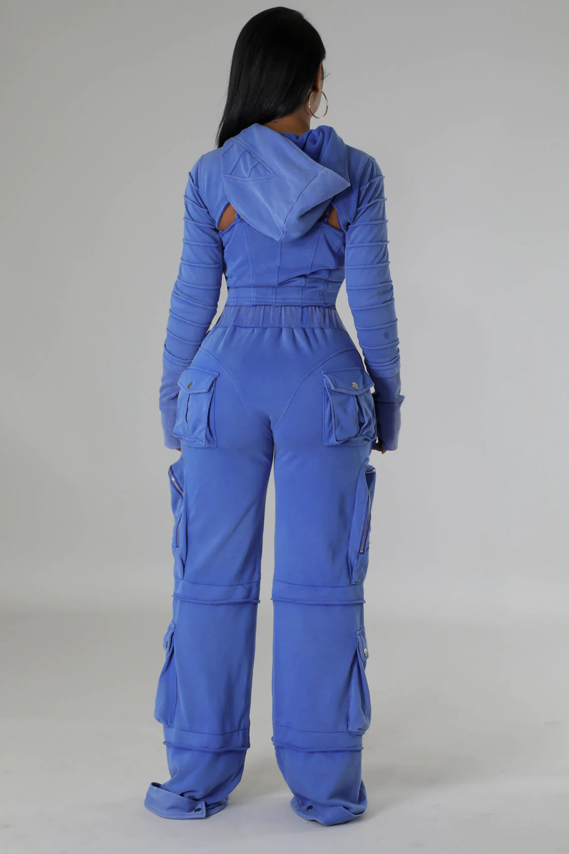 Chelsa Cargo 3pc Pants Set (Blue)
