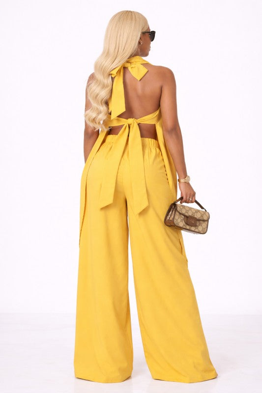 Allure Draped Top &amp; Palazzo Pants Set