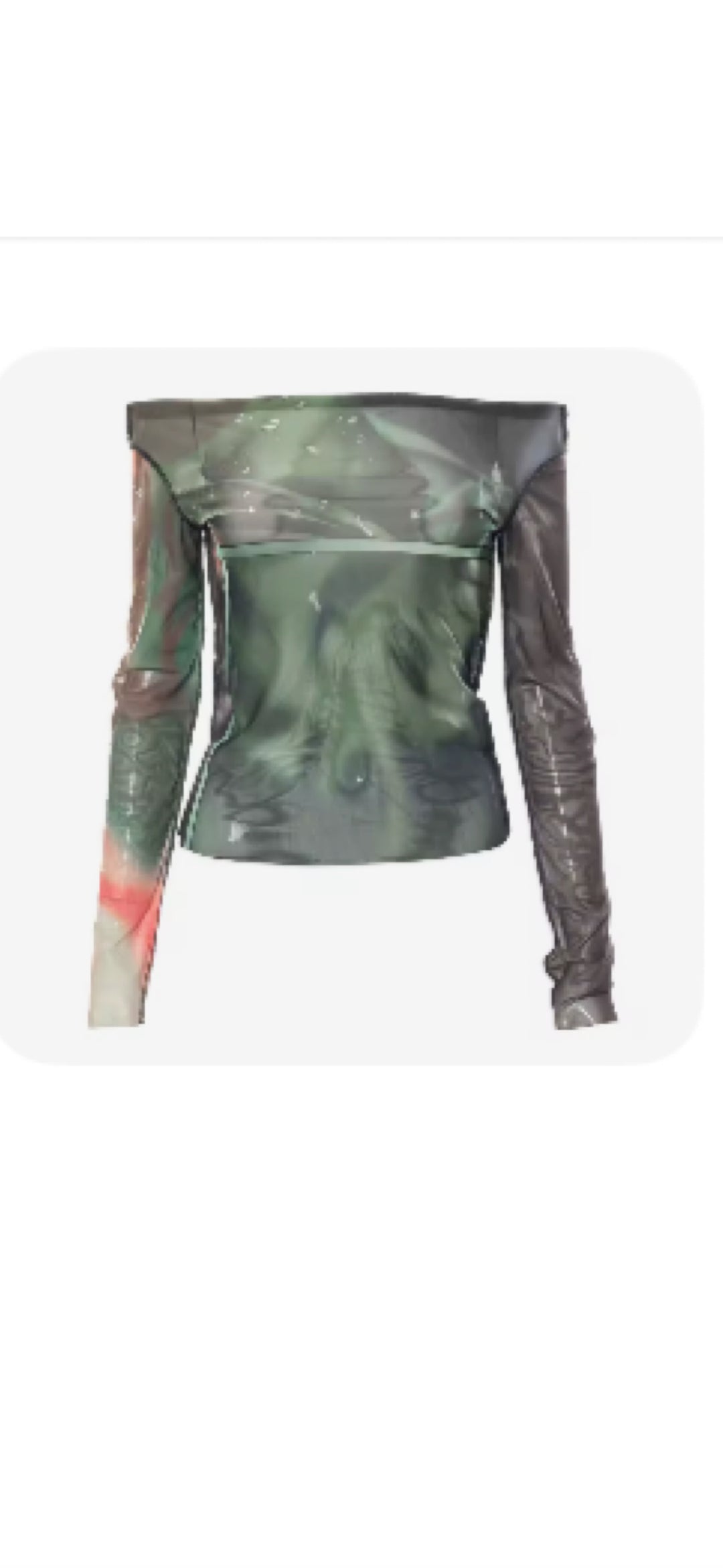 Galaxy Swirls Off Shoulder  Mesh Top