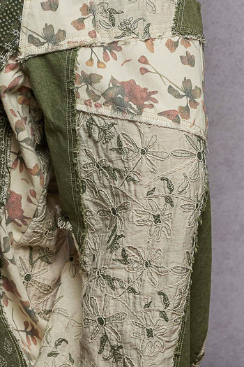 Floral Twill Patch Joggers