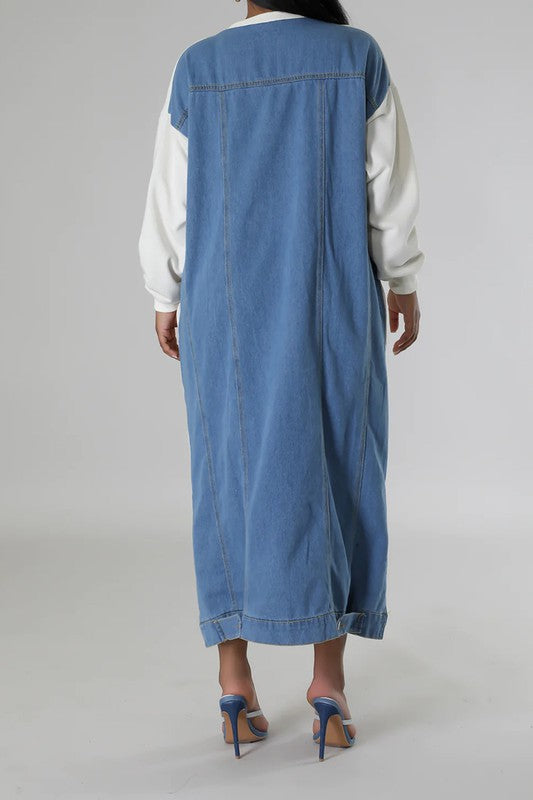Mindset is Over Everything Denim Mix Dress