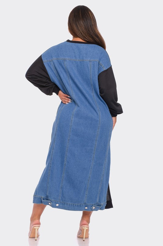 Mindset is Over Everything Denim Mix Dress