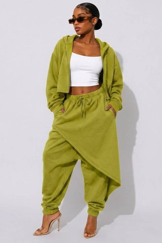 Off Duty Drama Jogger Set (Olive)