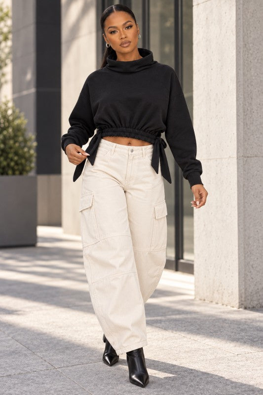 Fleece High Neck Sweatshirt