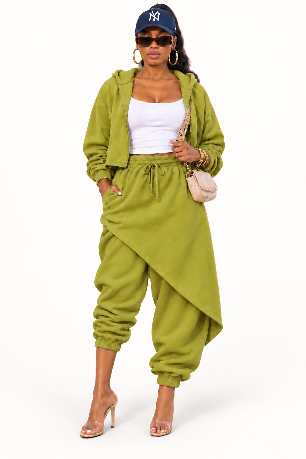 Off Duty Drama Jogger Set (Olive)