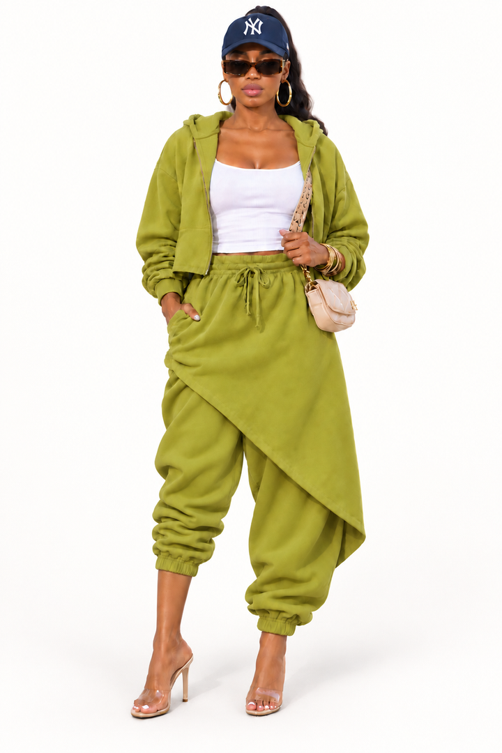 Off Duty Drama Jogger Set (Olive)