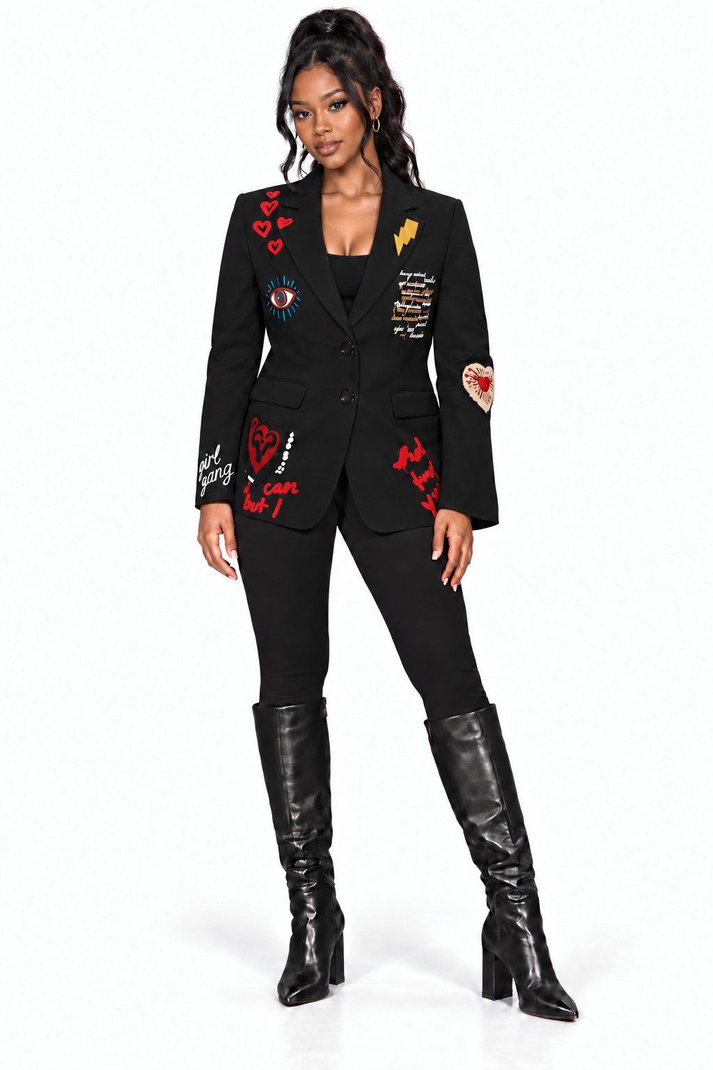Express Yourself Lapel Blazer (Black)