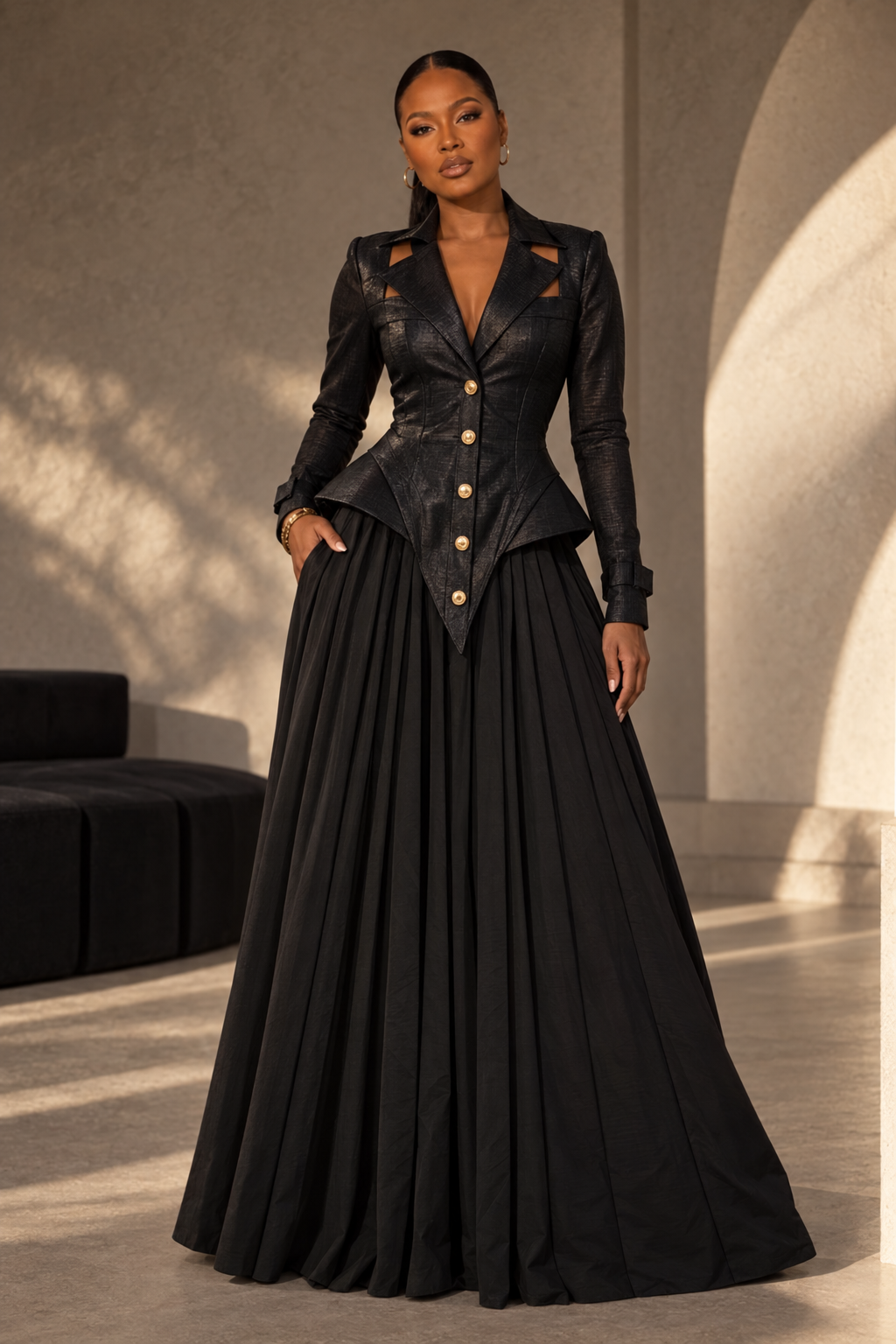 The Power Play Peplum Maxi Dress