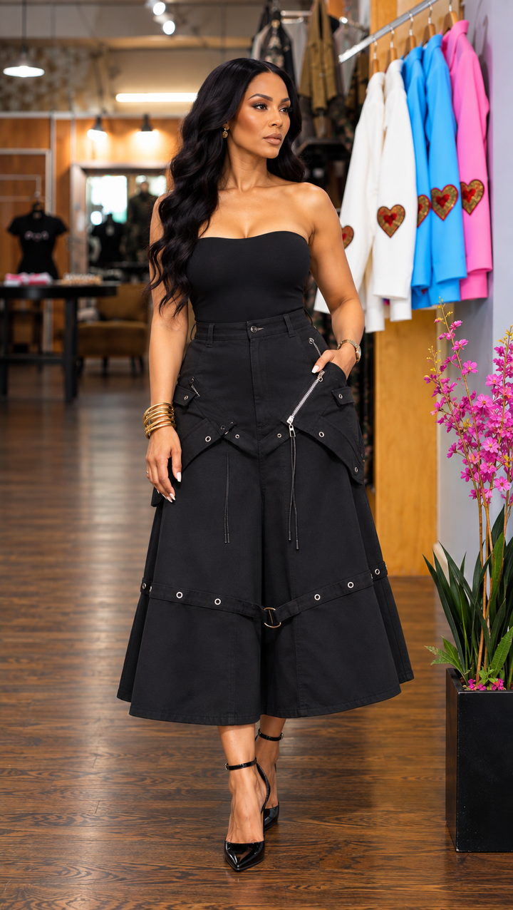 All those Zippers Maxi Skirt