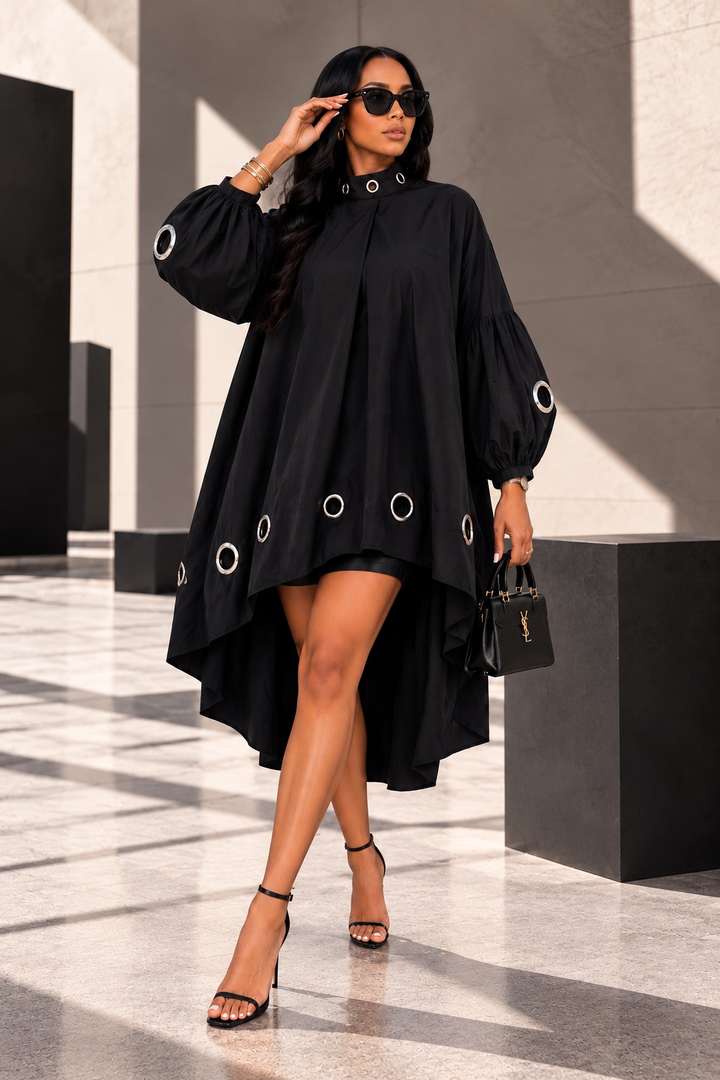 The Orbit Edit Grommet Tunic Dress