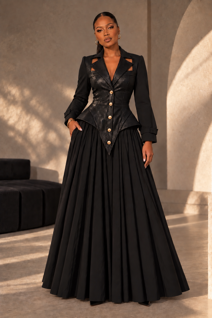 The Power Play Peplum Maxi Dress