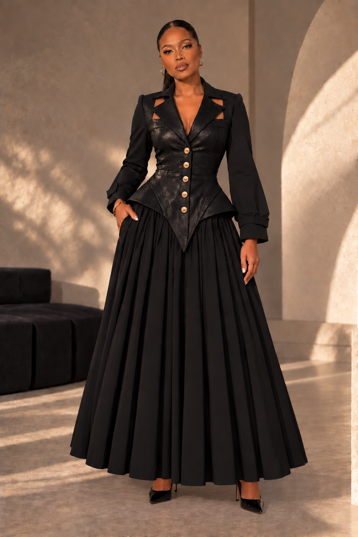 The Power Play Peplum Maxi Dress