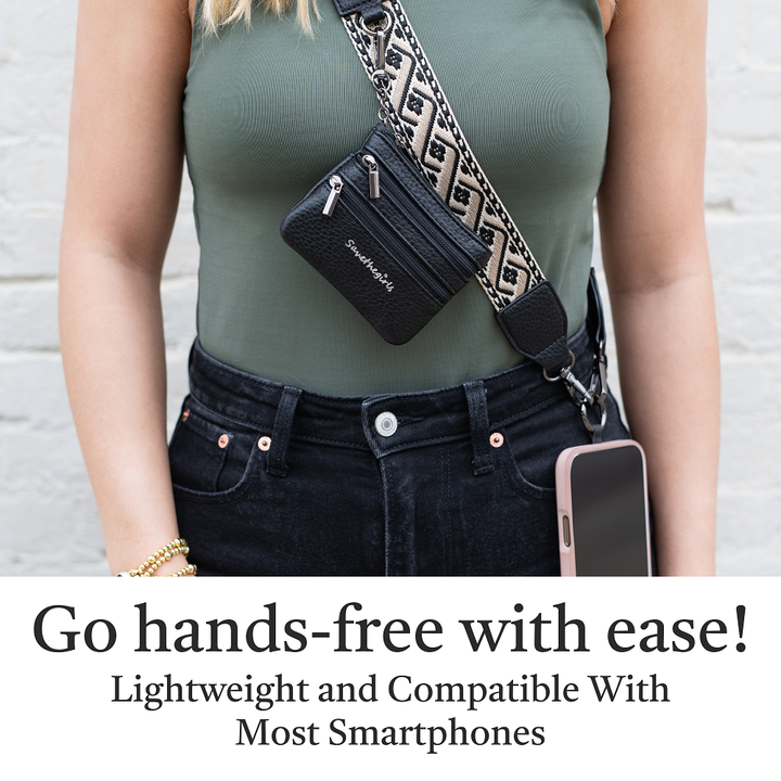 Clip &amp; Go Zippered XOXO Phone Holder