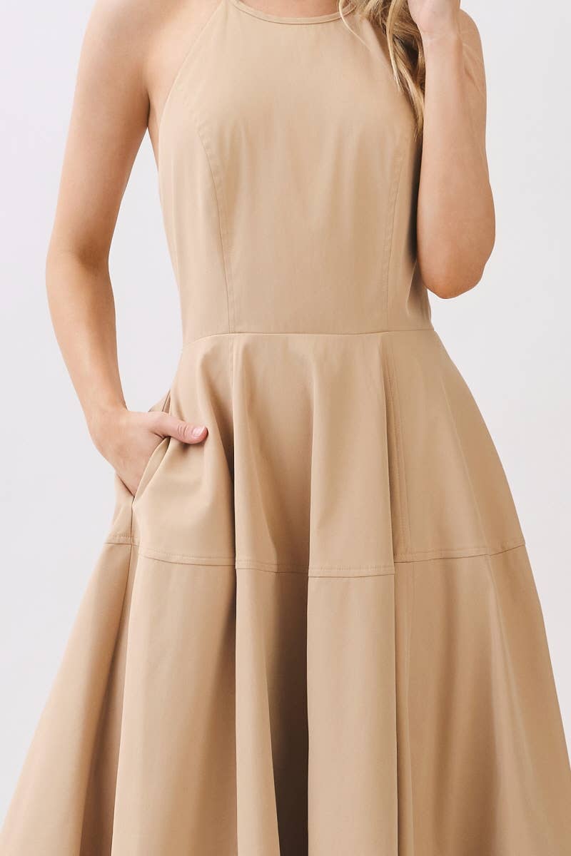 Grace in Motion Sleeveless Halter Dress