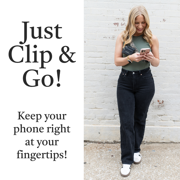 Clip &amp; Go Zippered XOXO Phone Holder