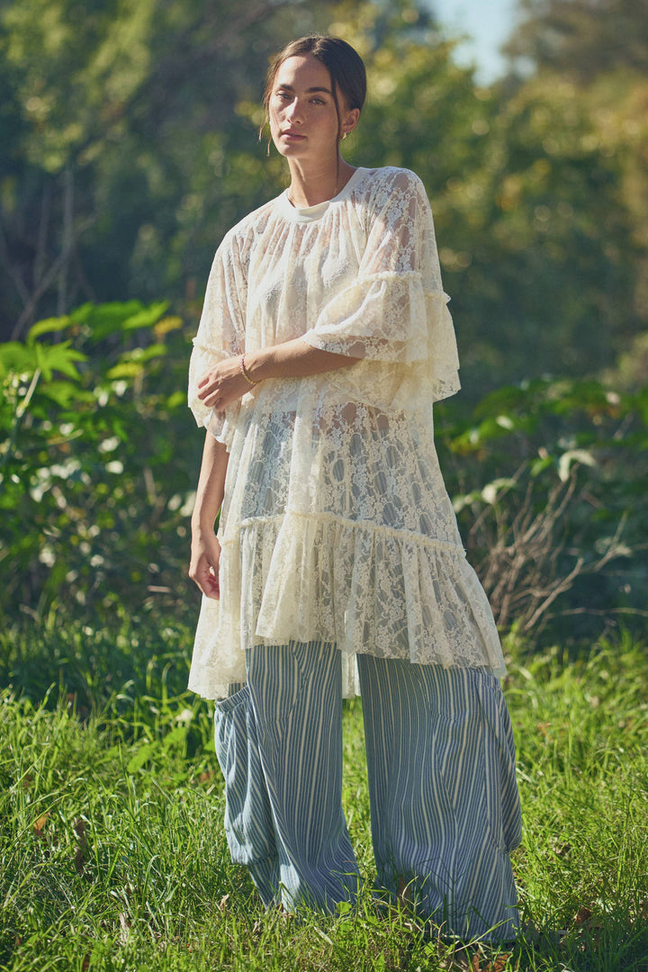 Wild Flower Romance Lace Tunic (Ivory)