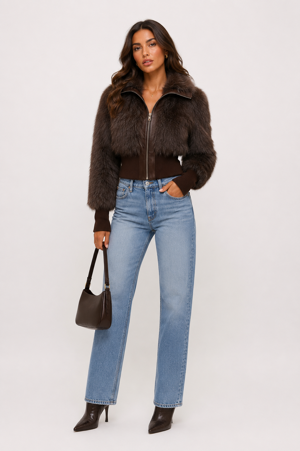 The Aubrey Faux Fur Zipper Jacket