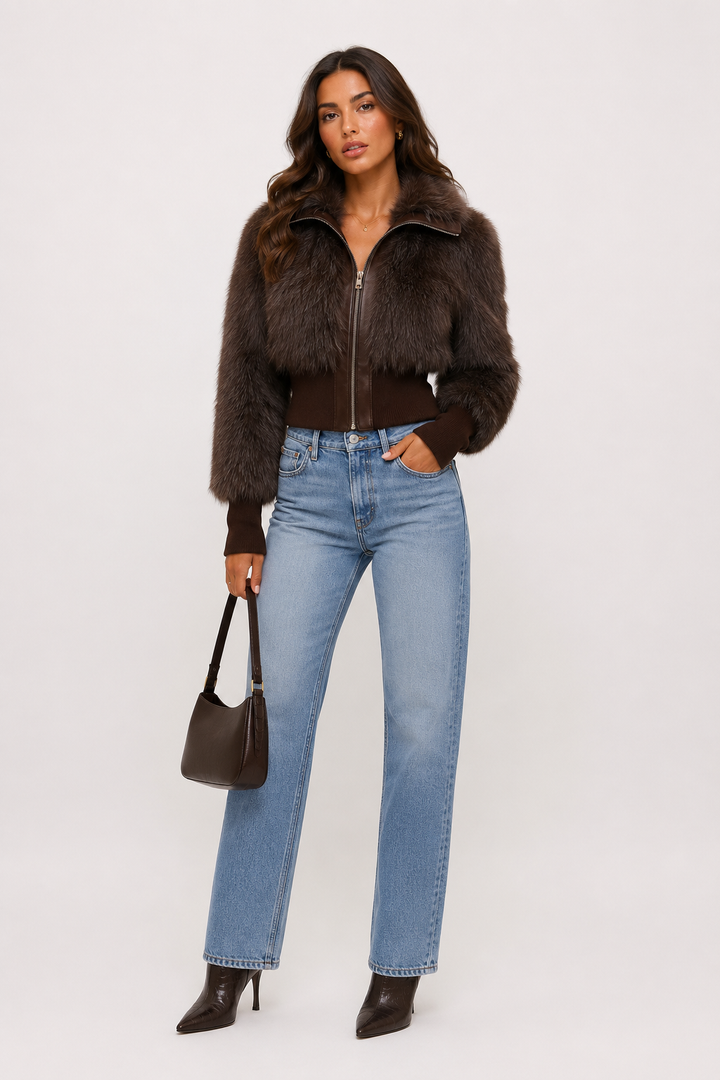 The Aubrey Faux Fur Zipper Jacket