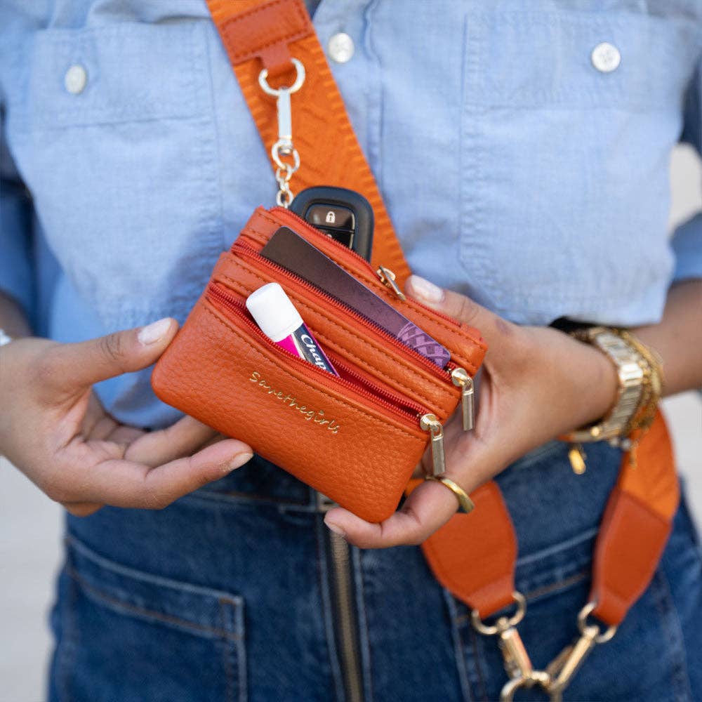 Clip &amp; Go Strap Jacquard design w/Zippered Pouch Classic Phone Holder