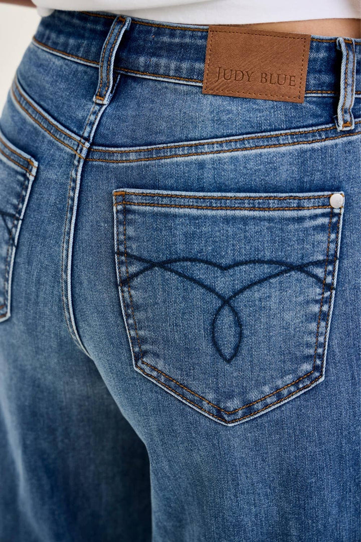 The Skyline Wide Leg Palazzo Jeans| Judy Blue