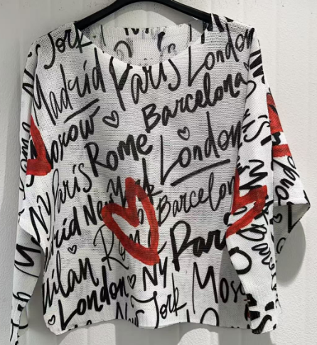 City of Love Printed Sweater Shirt