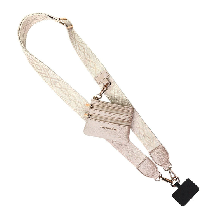 Clip &amp; Go Strap Jacquard design w/Zippered Pouch Classic Phone Holder