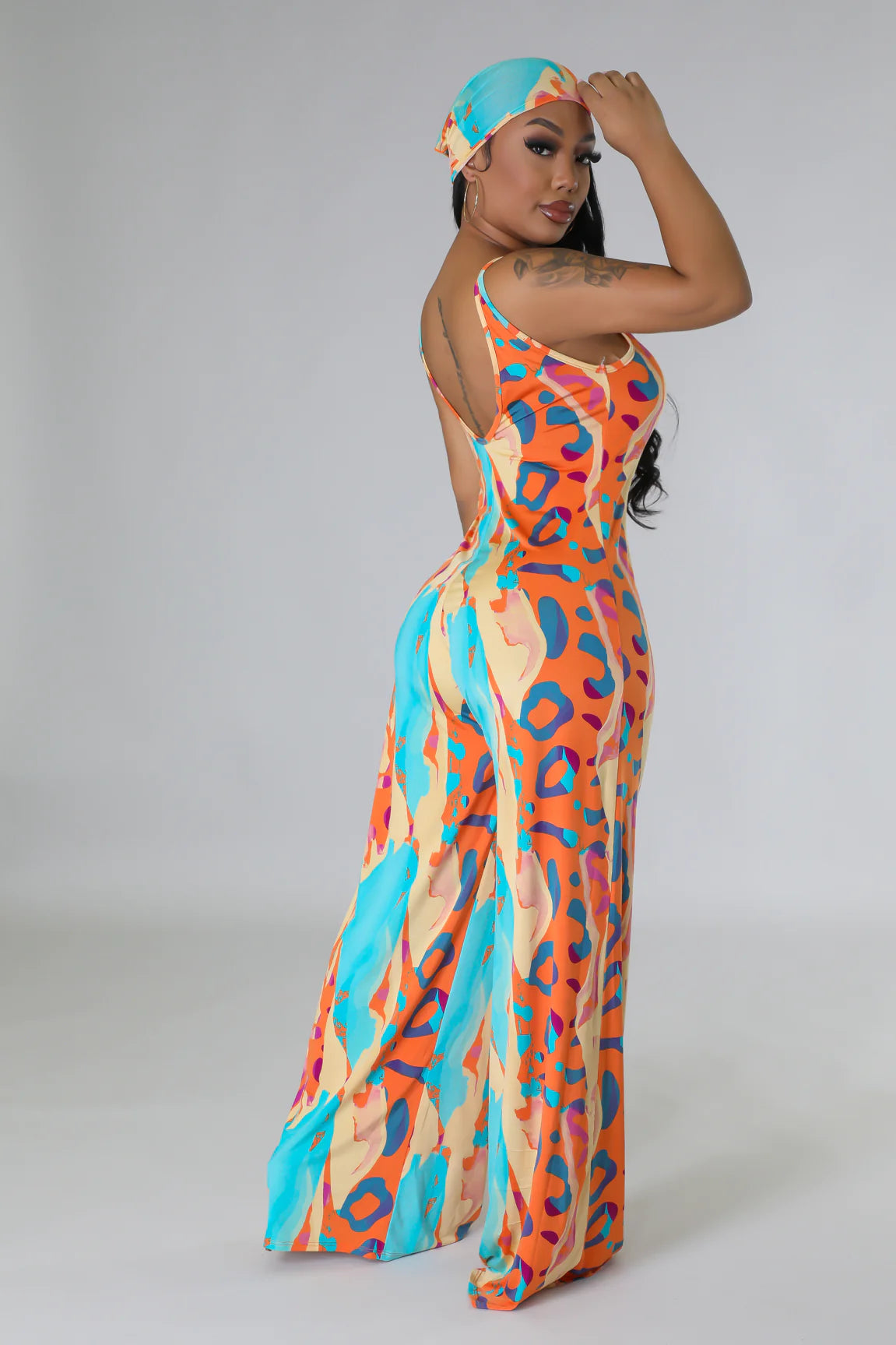 Draw Attention Print Stretch Jumpsuit