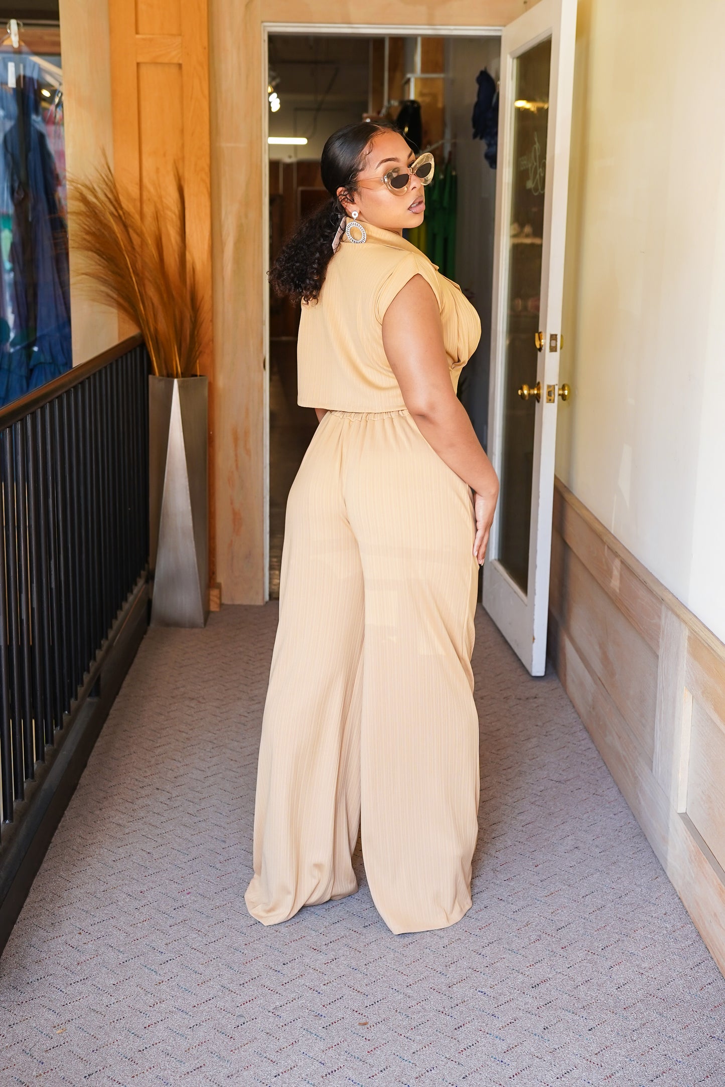 Monie Love Peek a boo Jumpsuit -Mustard