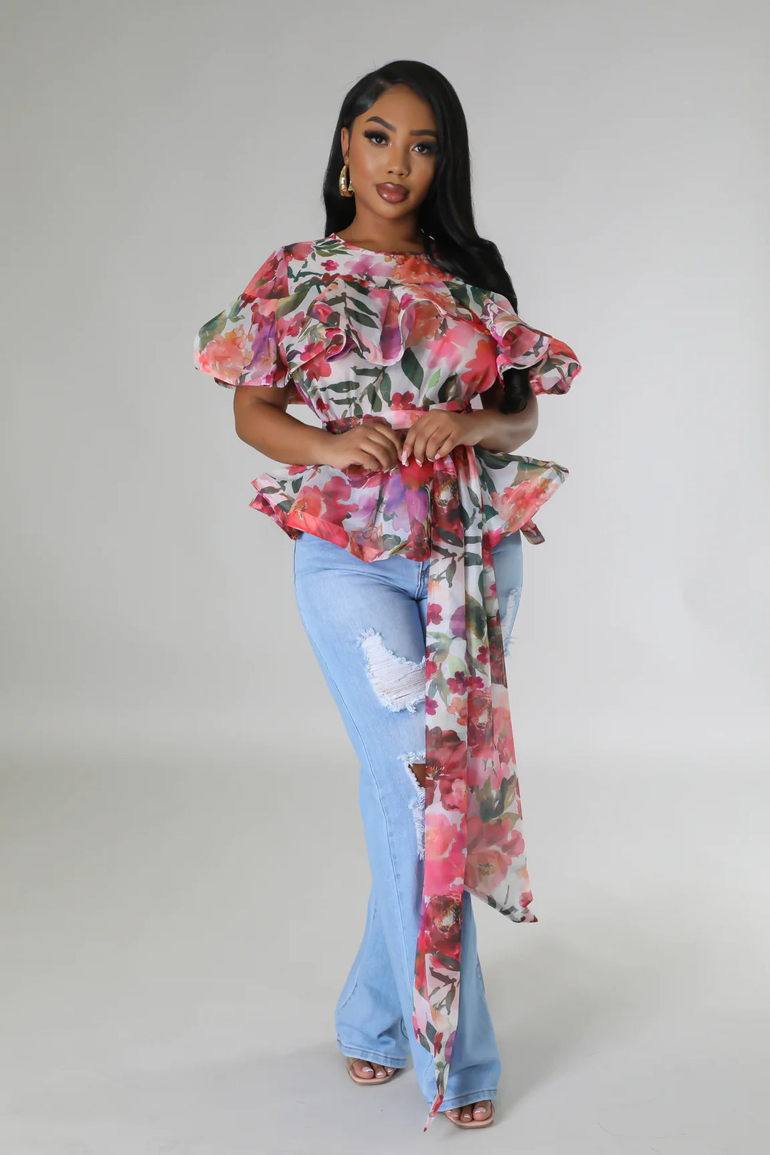 Ruffle Up Peplum Top