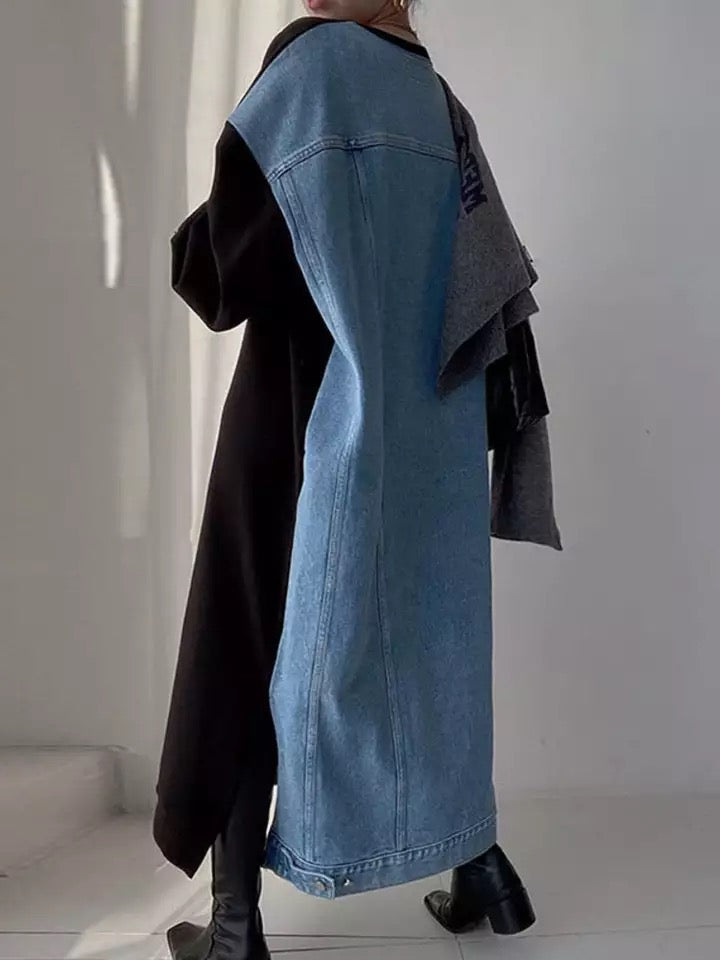 Mindset is Over Everything Denim Mix Dress