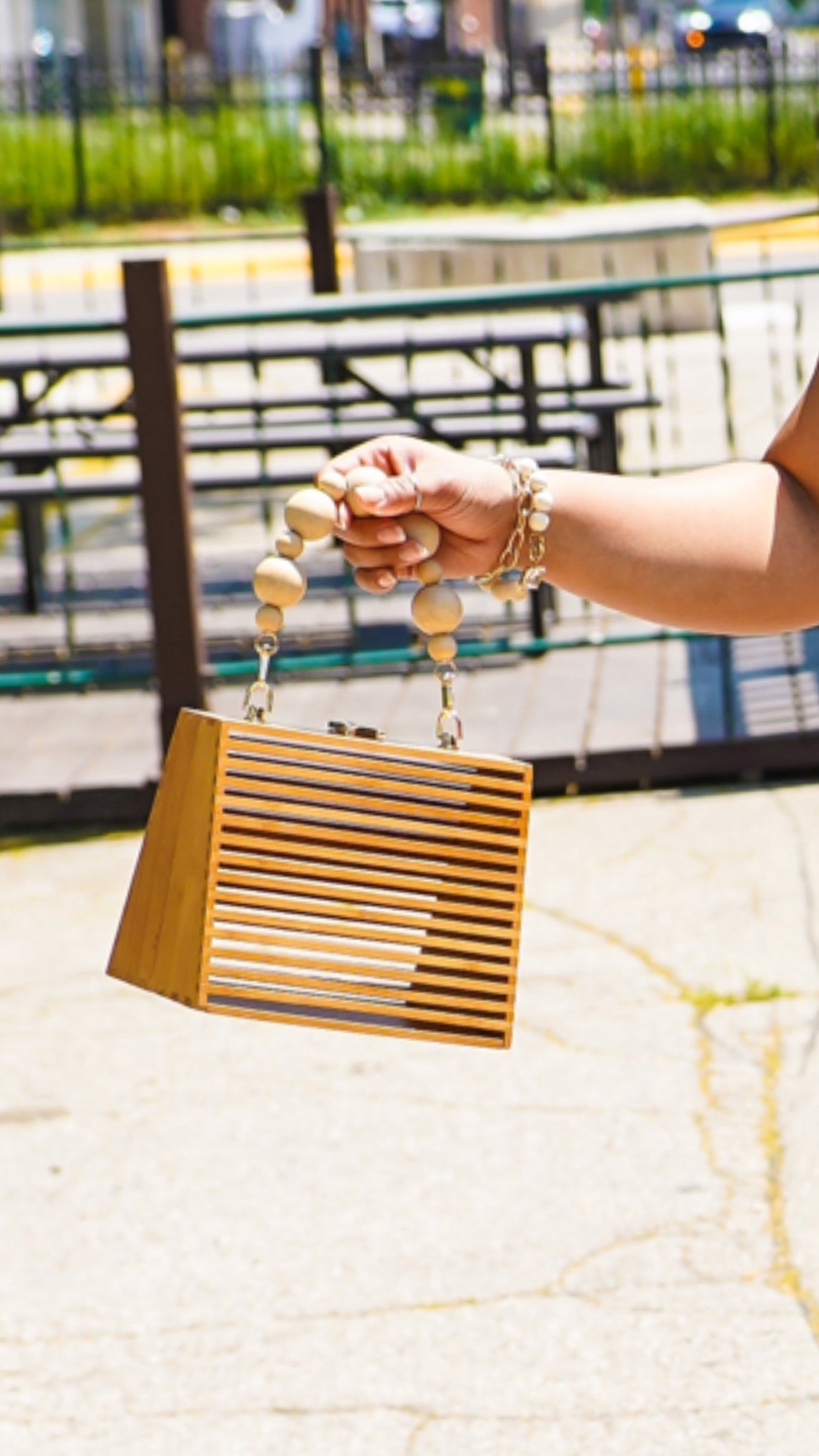 Rectangle Bamboo Wood Purse