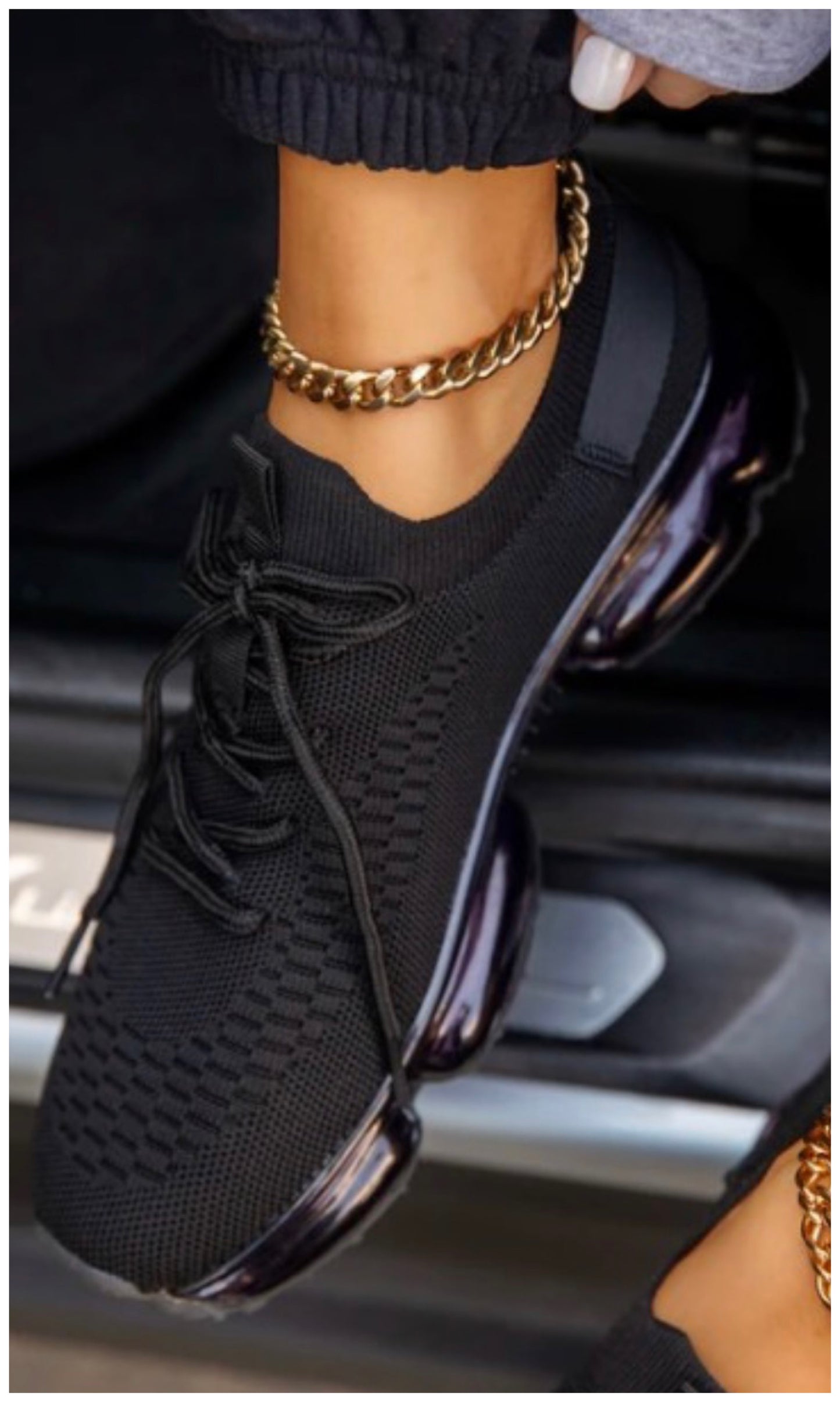 Fantasy Comfy Tie UP Sneaker - (Black)
