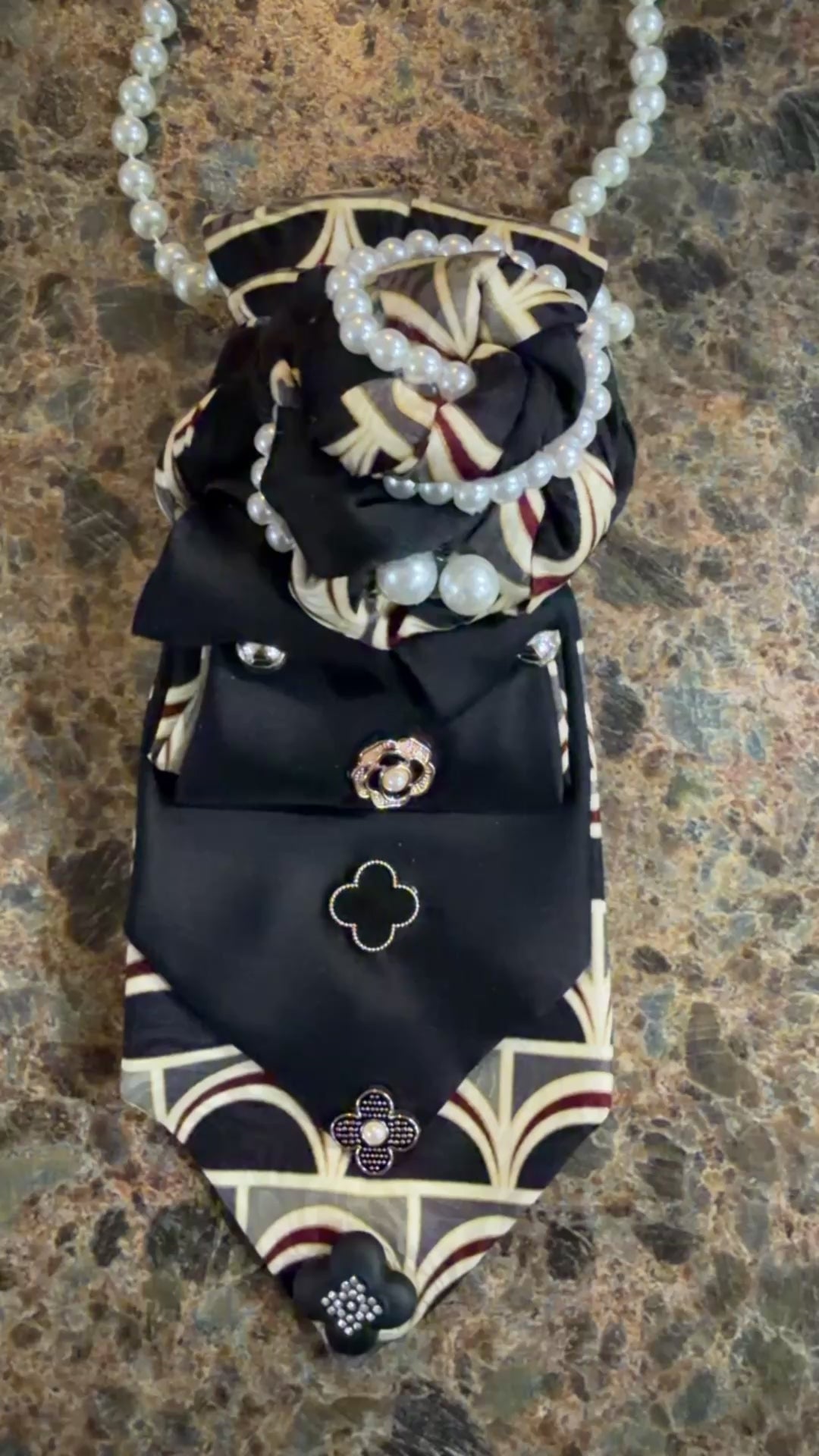 Black Beauty Pearls Necktie