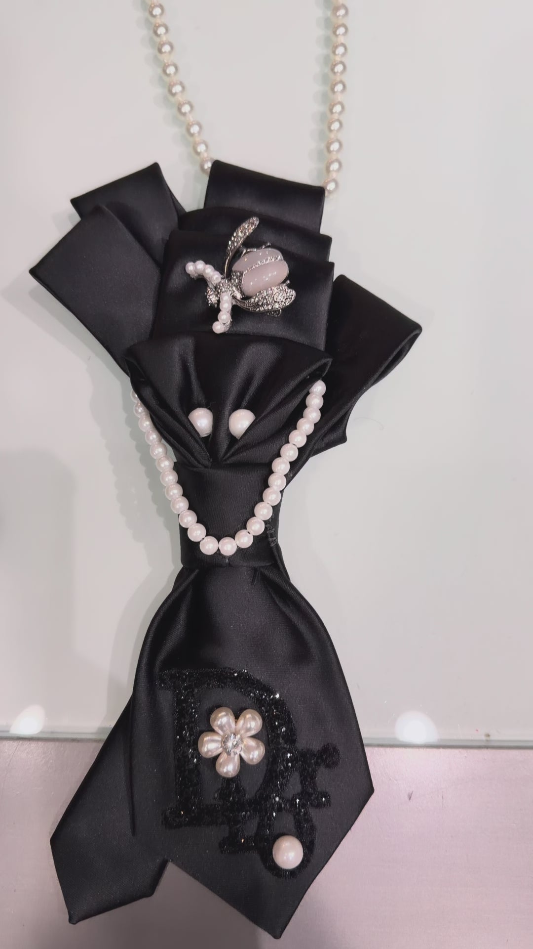 Noir Satin Soft Necktie