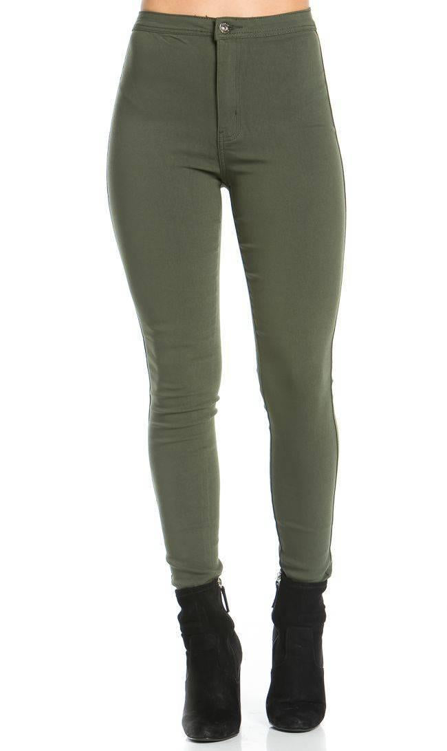 Stretchy Skinny High Waist Jeans ( More colors - Red, Black, Mustard, Olive,)