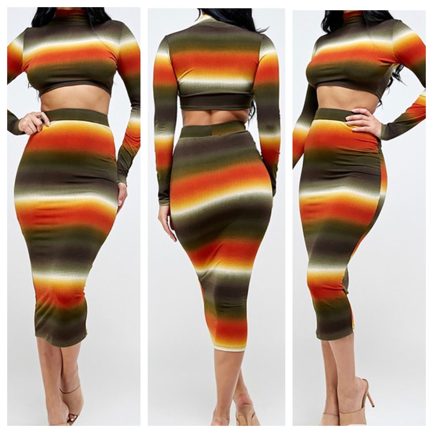 Radical Stripes 2pc Skirt Set