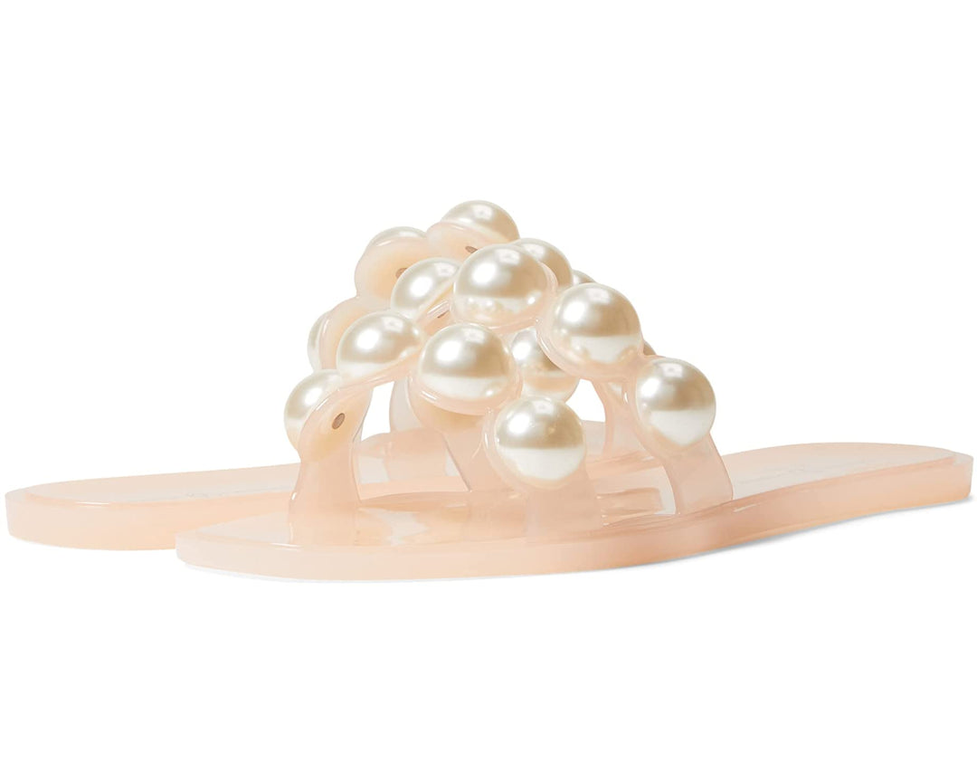 Double Pearls Clear Sandals Pink Size