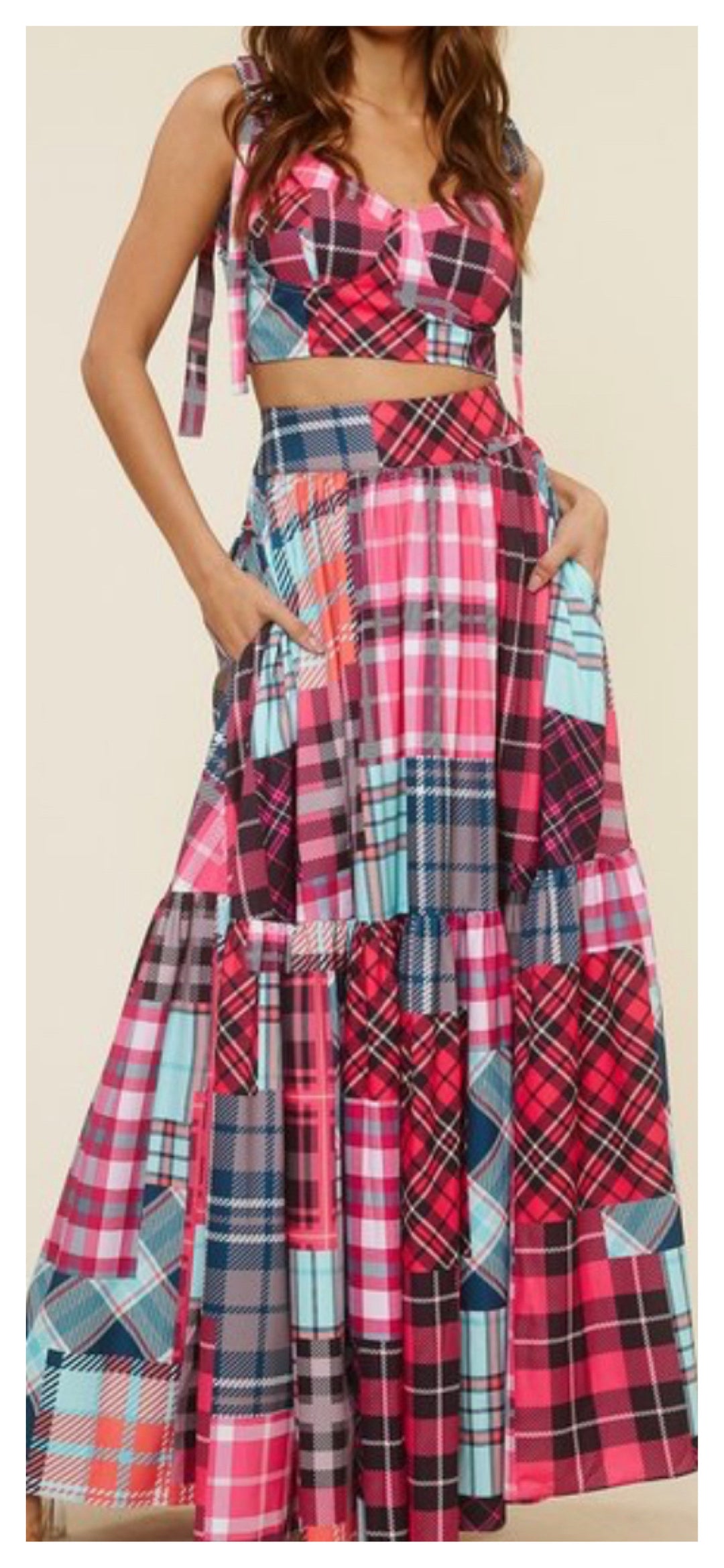 Vista Patchwork Colorful Skirt Set