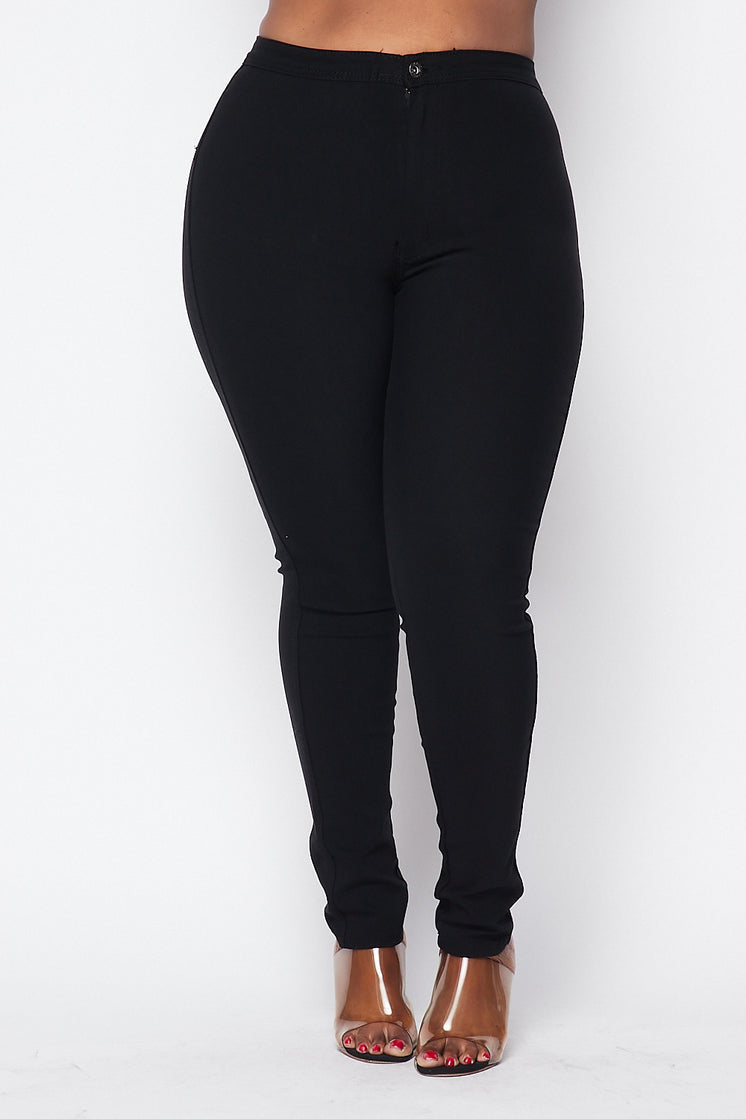 Plus Size - Stretchy Skinny High Waist Jeans (More colors - Red, Black, Mustard, Olive,)