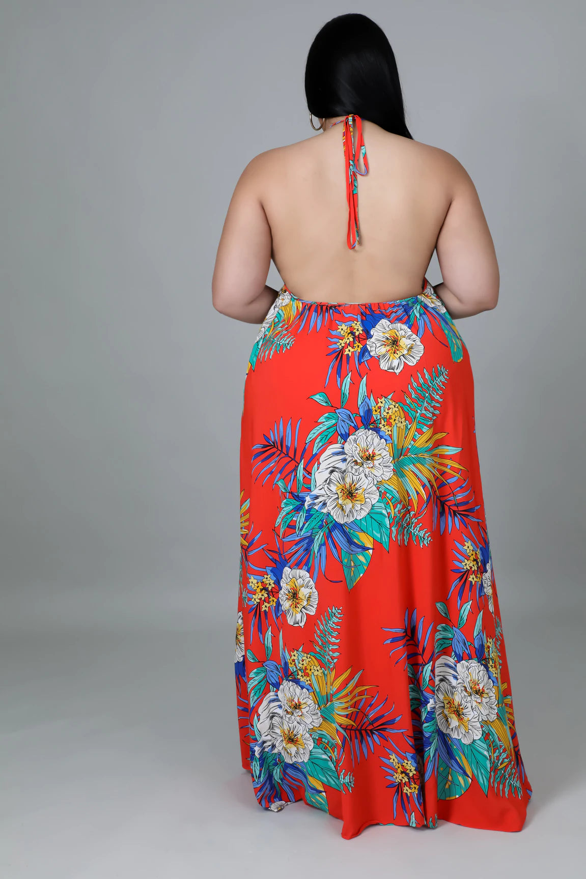 Tara Halter backless Flower Dress