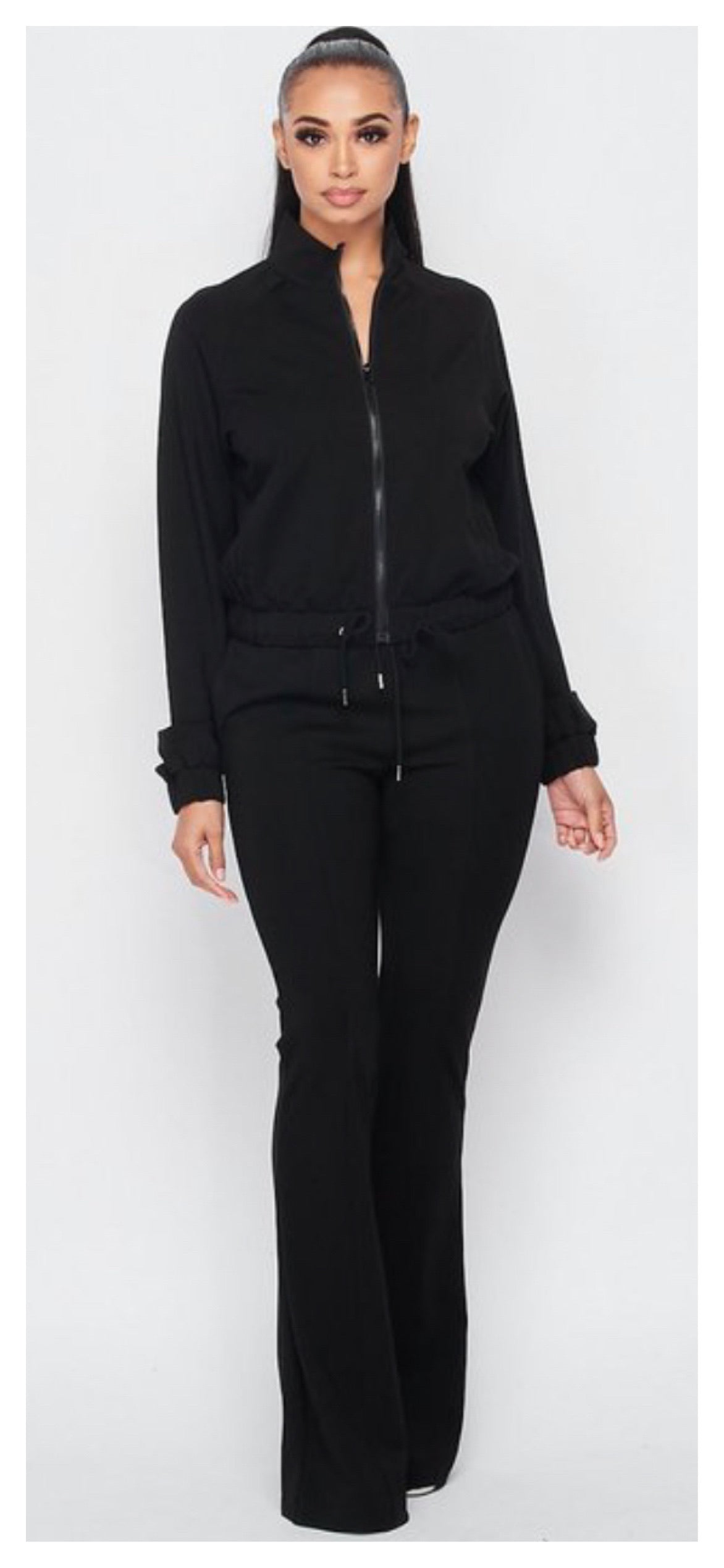 Alexis Flare 2pc Jogger Set (Black)